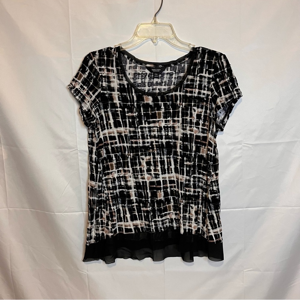 Simply Vera Vera Wang, Goth Short Sleeve Petite Light weight, Modest, Shirt, PXL